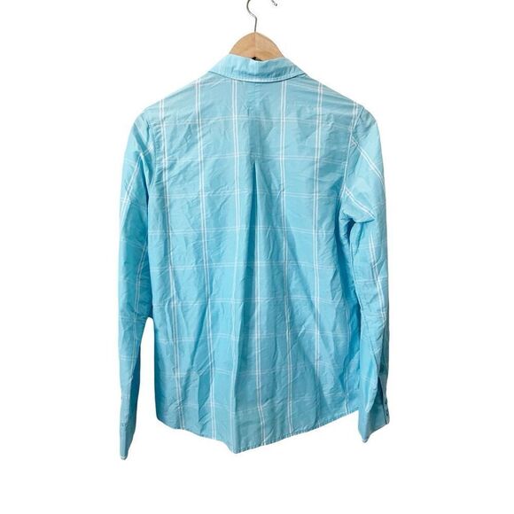 Patagonia Blue Plaid Long Sleeve Overcast Button Down Shirt Size 4 - Picture 4 of 6